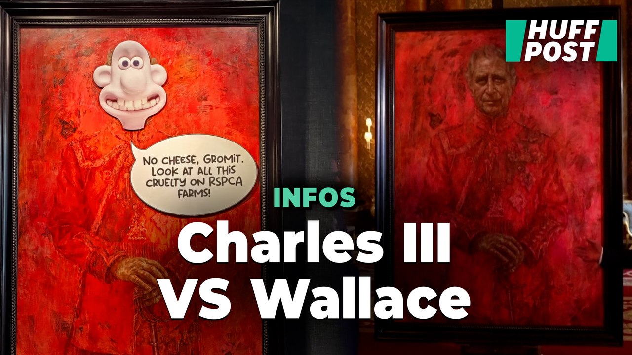 À Londres, le portrait officiel de Charles III attaqué par des militants animalistes (et Wallace et Gromit)