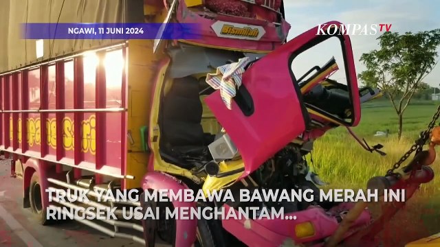 Kecelakaan Truk Bawang di Tol Ngawi, Tabrak Belakang 2 Tewas di Tempat