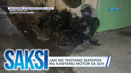 Rider, nabalian ng tadyang matapos sumalpok ang kanyang motor sa SUV | Saksi
