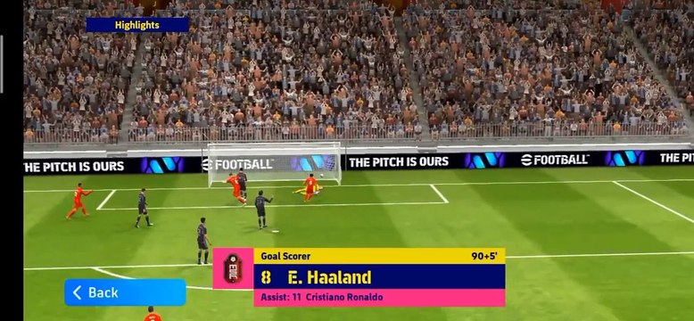 PES: Haaland Amazing Head Goal and nice assist from cristiano ronaldo | efootball mobile 2024 game play