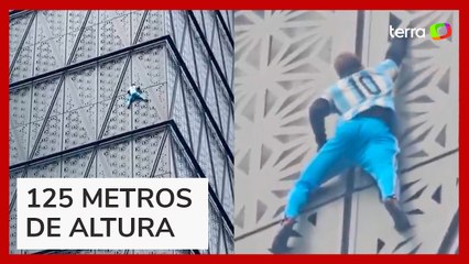 Influenciador escala prédio de 30 andares em Buenos Aires e precisa ser resgatado