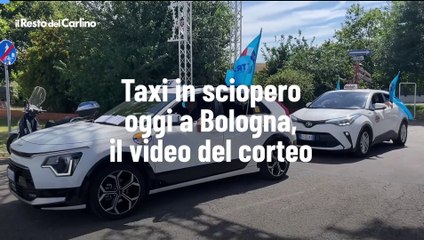 Taxi in sciopero oggi a Bologna, il video del corteo