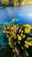 How many days could you stay on an island_ --️___lake _island _fpv _drone _nature _calm _sunrise(MP4)