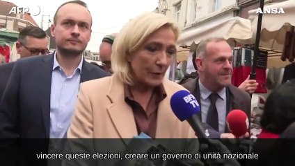 Francia, Marine Le Pen promette un "governo di unita' nazionale"