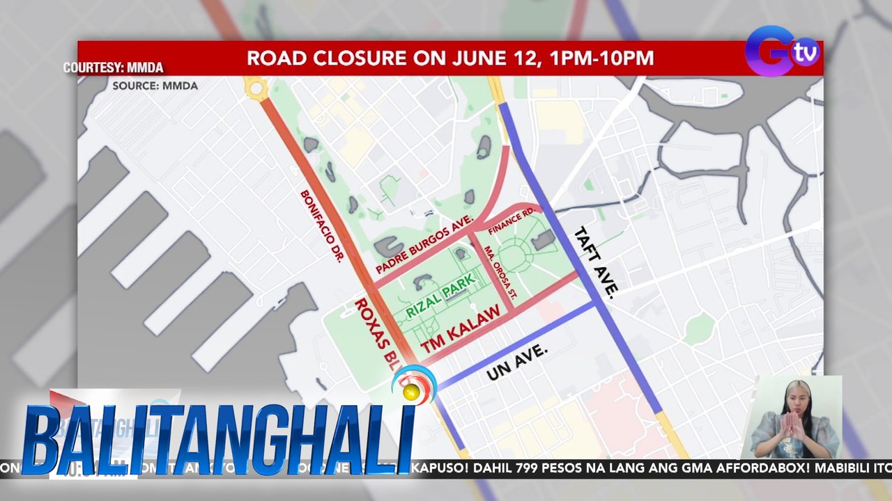 Road closure on June 12, 1pm-10pm | Balitanghali