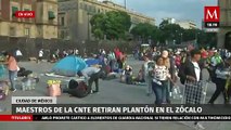 Integrantes de la CNTE retiran plantón del Zócalo de CdMx