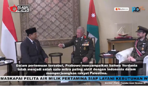 Prabowo Temui Raja Yordania Abdullah II Bin Al Hussein Bahas Bantuan untuk Gaza