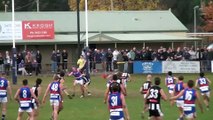 BFNL: Gisborne's Brad Bernacki goals a from a stoppage v Castlemaine, rd 8, 2024