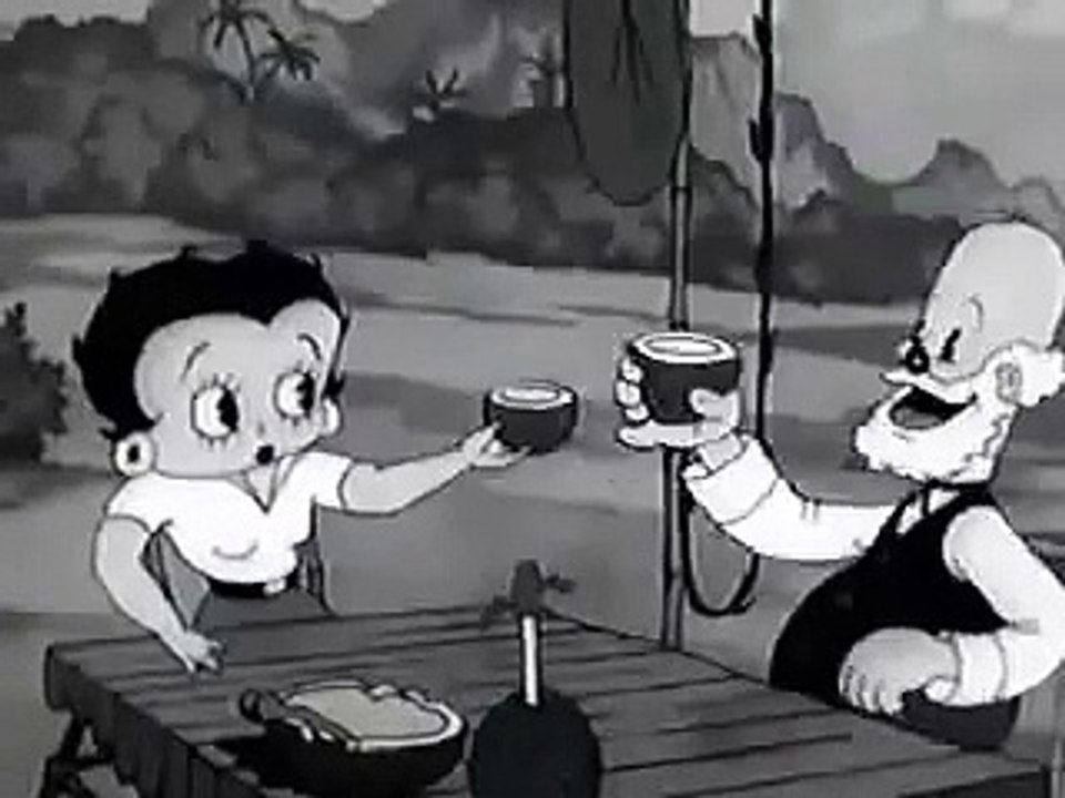 Betty Boop (1937) Zula Hula, animated cartoon character designed by Grim Natwick at the request of Max Fleischer.