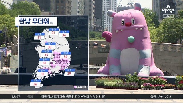 [날씨]뜨거운 한낮…서울 31도·대구 34도