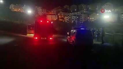 Freni boşalan kamyonet uçurumdan uçtu