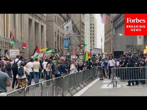 WATCH: Protestors Gather In NYC Outside Memorial For The Oct. 7th Nova Music Festival Attack