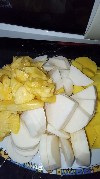 mango, turnip and pineapple