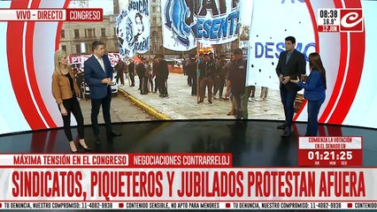 Download Video: Organizaciones sociales, sindicalistas y jubilados preparan acto frente al Congreso