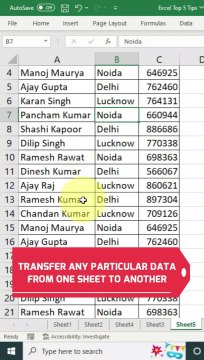 Transfer Any Particular Data From One Sheet To Another _ #ExcelShorts #Shorts #Excel
