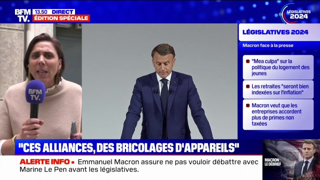 Laure Lavalette, porte-parole du Rassemblement national, parle d'une conférence de presse lunaire d'Emmanuel Macron