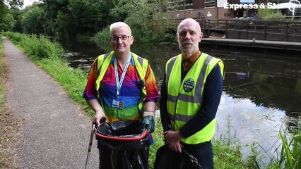 Organisers talk about a community litter pick at Wildside Activity Centre, Wolverhampton.