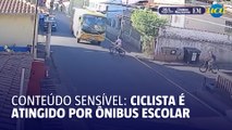 Ciclista é arremessado após ser atingido por ônibus escolar em Rio Piracicaba