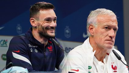 Deschamps et Lloris avant le Portugal