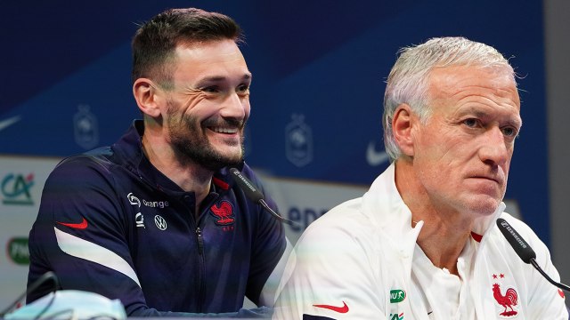 Deschamps et Lloris avant le Portugal