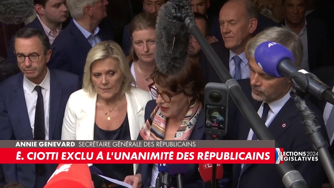 Eric Ciotti a été exclu à l'unanimité des Républicains