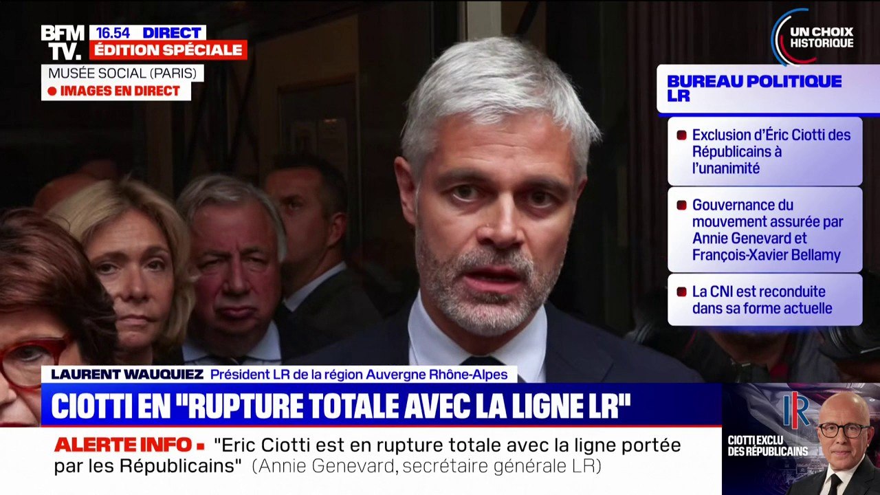 "Quand on fait de la politique, on ne répond pas par des petites ententes faites en catimini pour négocier des circonscriptions" estime Laurent Wauquiez, président LR de la région Auvergne Rhône-Alpes