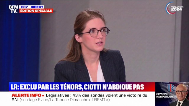 Éric Ciotti exclu de LR: Ça renvoie une image désolante et affligeante de la vie démocratique , estime Aurore Bergé (ministre déléguée à l'égalité et à la lutte contre les discriminations)