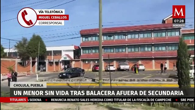 Balacera afuera de secundaria en Puebla deja un menor muerto y un herido
