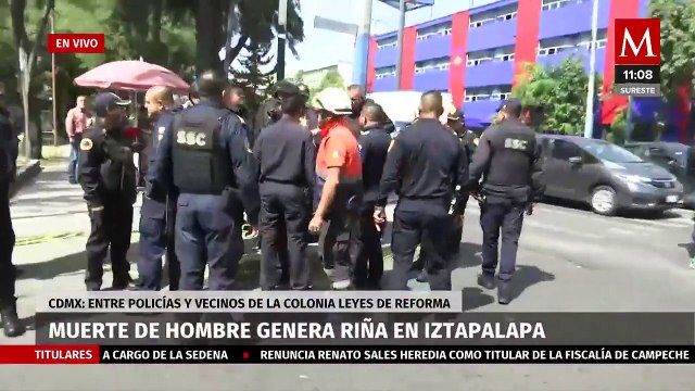 Riña entre policías y vecinos de Iztapalapa deja 5 elementos lesionados