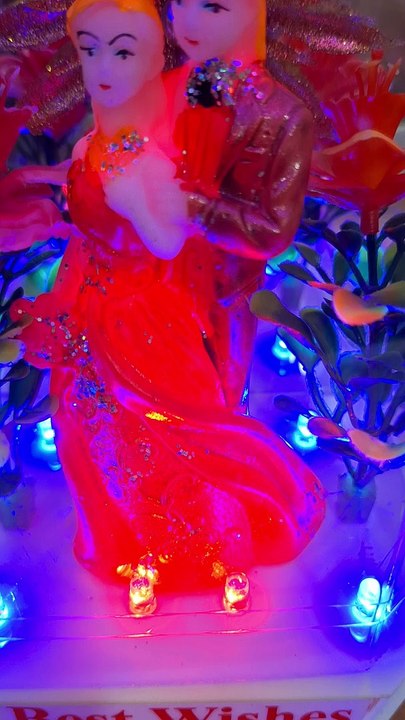 Acrylic Gift with Creative Design Lighting Piller With Two Sided Tree Best For Romantic Partner Suitable For Home Decoration Showpiece