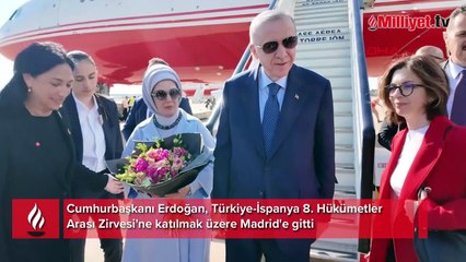 Cumhurbaşkanı Erdoğan İspanya’da havalimanında karşılandı