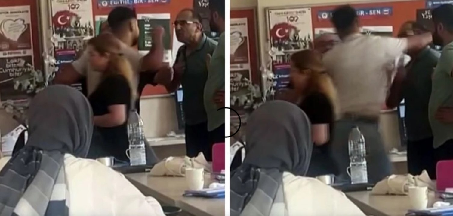 Ümraniye'de öğretmenin darp edilmesi cep telefonu kamerasında