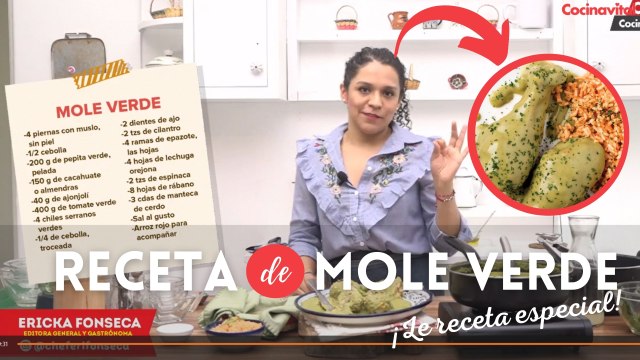 Aprende cómo preparar Mole verde con pollo ¡La receta de la Chef Ericka Fonseca!