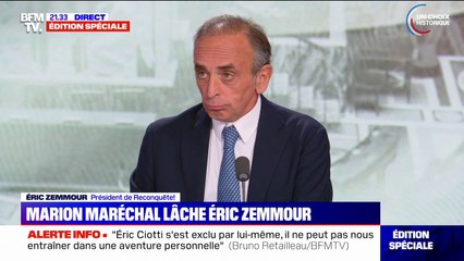 Éric Zemmour (président de Reconquête): "Je suis un militant de l'union des droites depuis 25 ans"