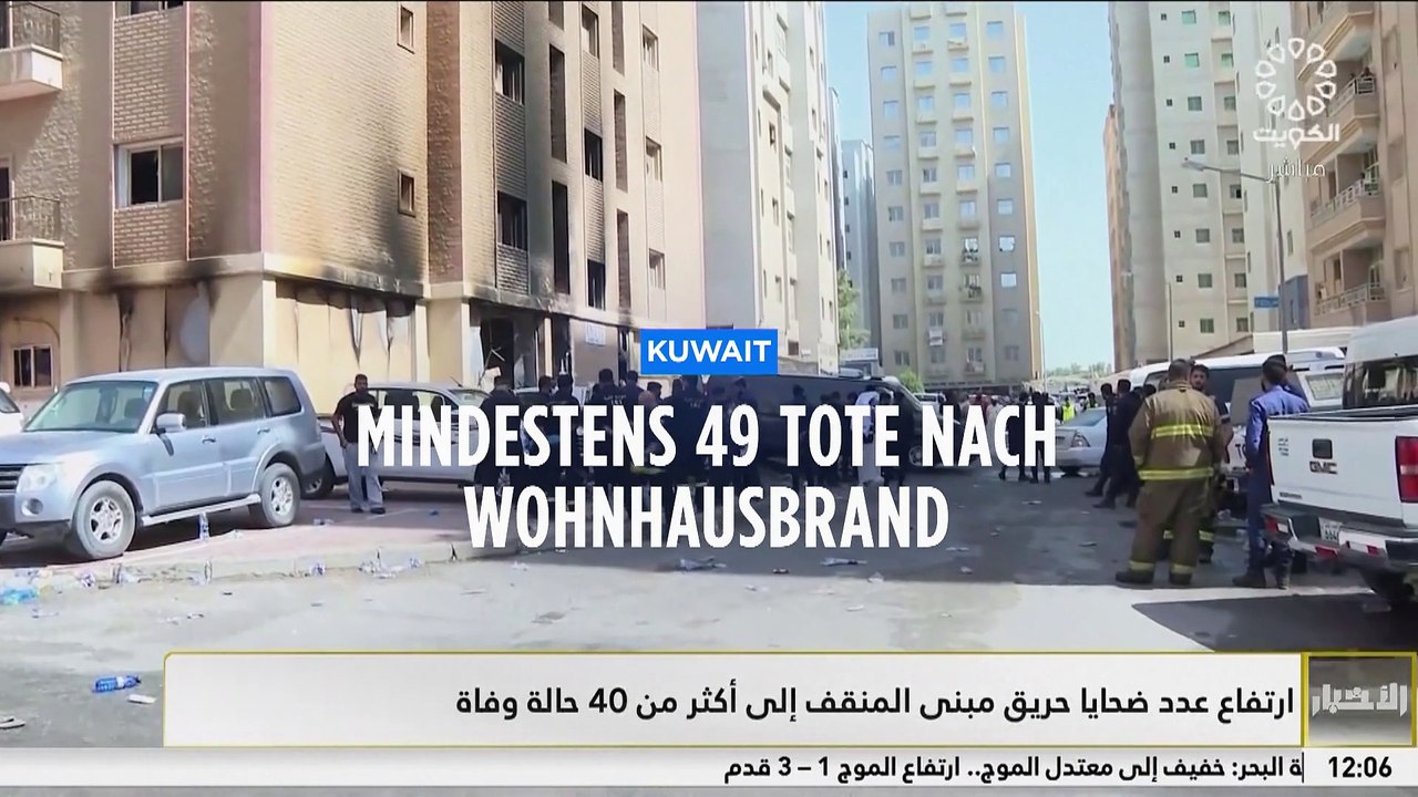 Grausames Feuer: Mindestens 49 Menschen sterben bei einem Wohnhausbrand in Kuwait