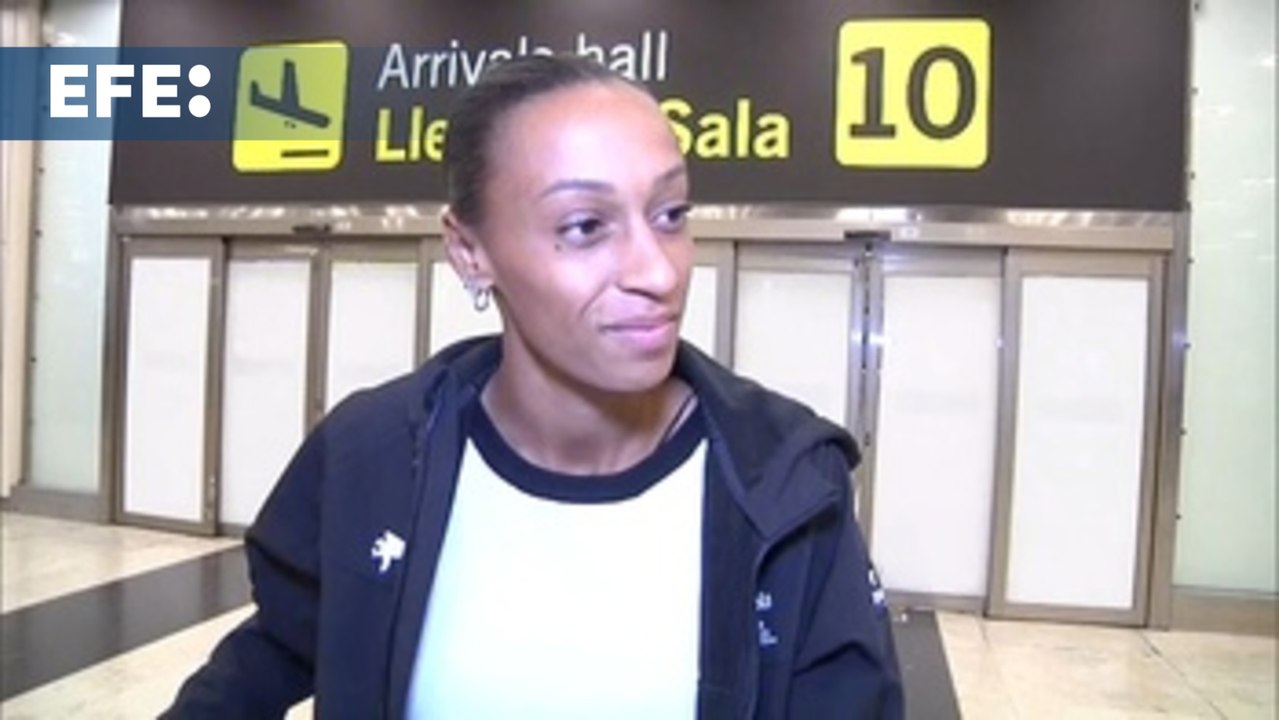 Ana Peleteiro, campeona de Europa de triple salto, llega a Madrid