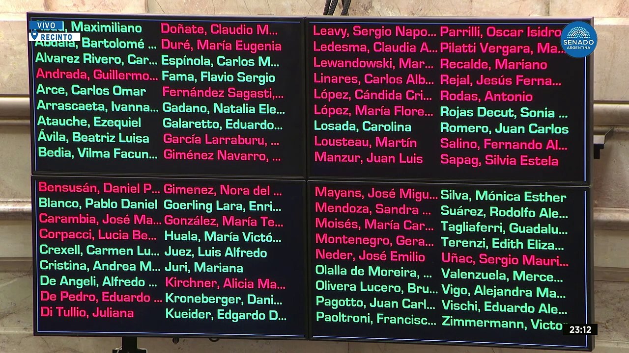 Así fue el momento de la votación en general de la Ley Bases en el Senado