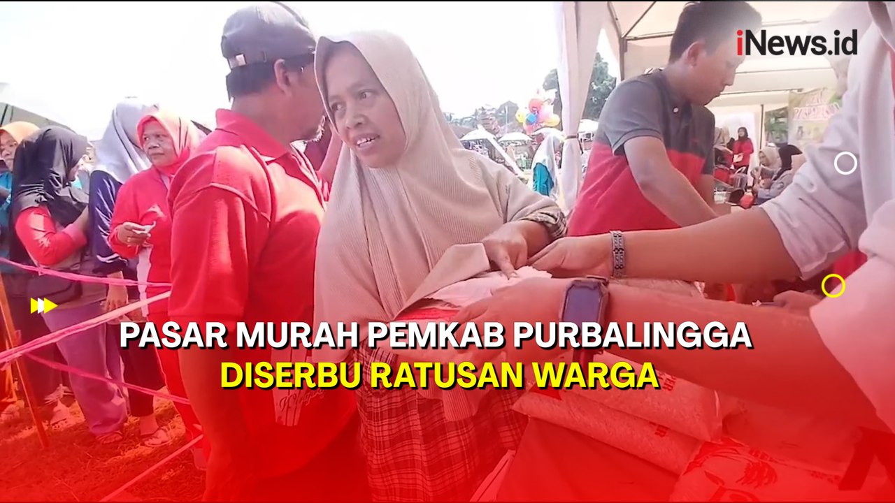 Antusiasme Warga Serbu Pembagian Beras dan Ikan Lele Gratis di Purbalingga