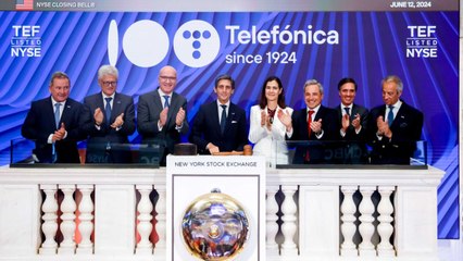 Así ha sido el toque de campana de Telefónica en la Bolsa de Nueva York