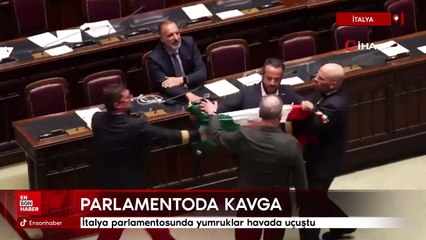 İtalya parlamentosunda yumruklar havada uçuştu