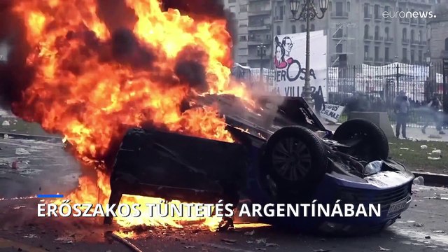 Erőszakba torkollt a Milei reformcsomagja elleni tüntetés Buenos Airesben
