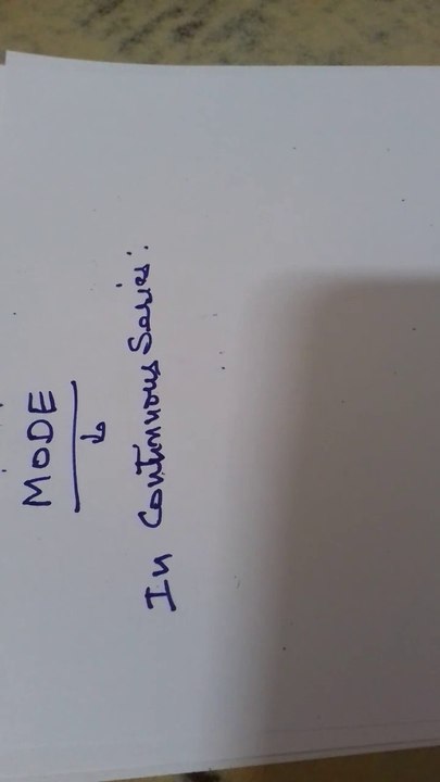 MODE IN Continuous Series