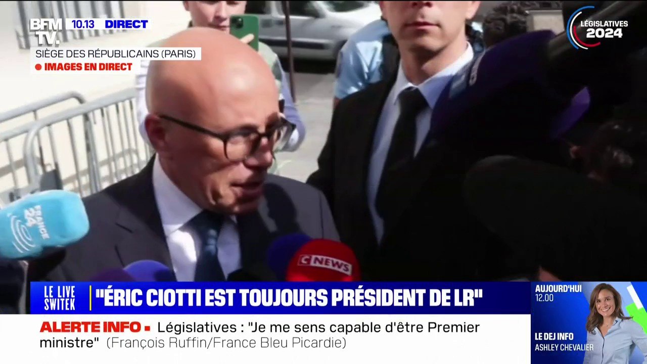 "Je vais à mon bureau": exclu des Républicains, Éric Ciotti entre dans le siège du parti