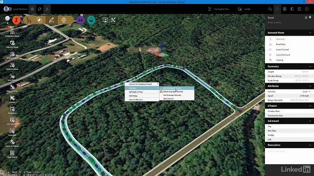 Adding a drainage network to the model
