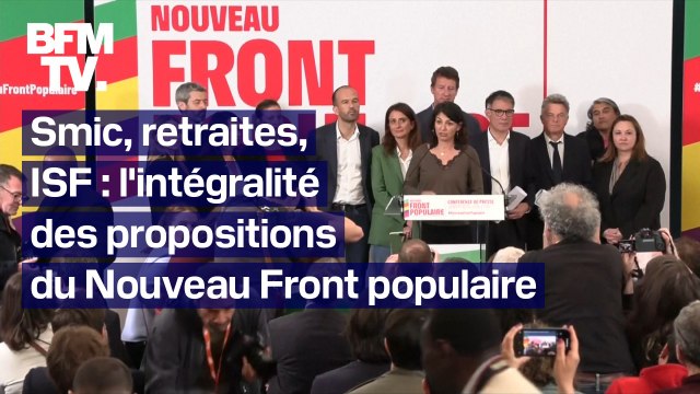 Smic, retraites, ISF: l'intégralité des propositions du Nouveau Front populaire