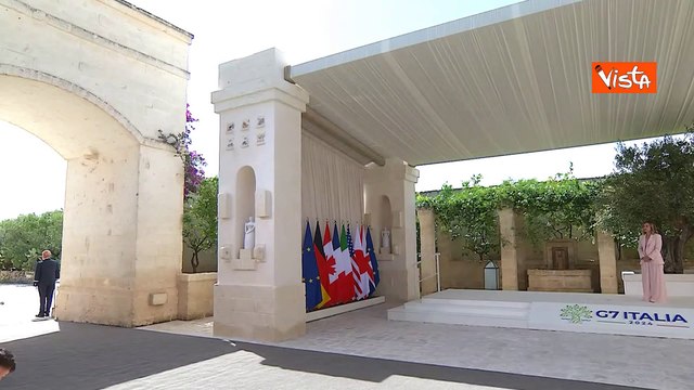 G7, Meloni accoglie il cancelliere tedesco Scholz