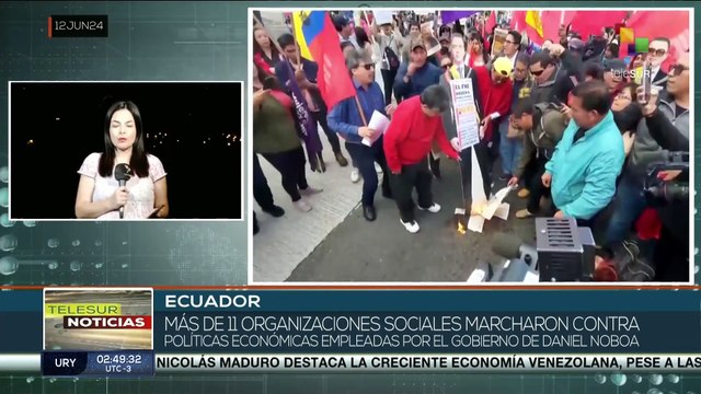 Ecuatorianos rechazan politicas economicas del gobierno