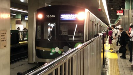 大阪メトロ中央線（コスモスクエア行き）谷町四丁目駅停車シーン