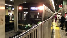 大阪メトロ中央線（コスモスクエア行き）谷町四丁目駅停車シーン