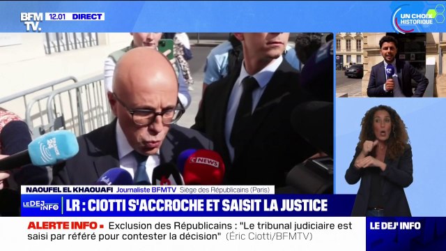 Éric Ciotti saisit la justice après son éviction des Républicains